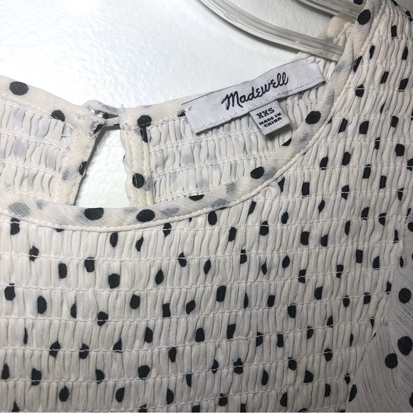 Madewell Sheer MIDI Dress with Polka Dots and Ruffles, size XXS. - Picture 5 of 12